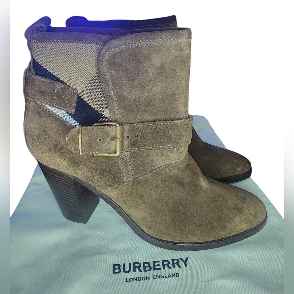 Burberry Brown Suede Larina Ankle Boots With Dustbag, Womens 41EU (10 US) - Picture 2 of 15